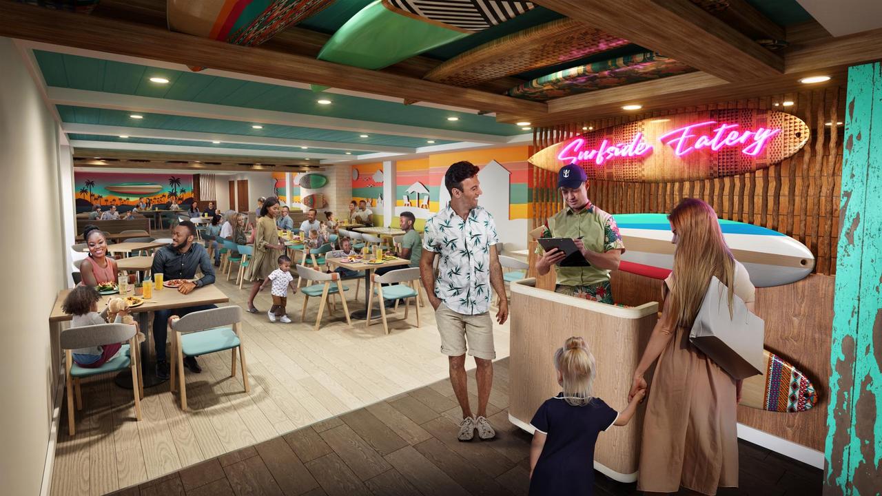 Surfside Eatery is the new buffet dedicated to families in Surfside. Picture: Royal Caribbean International.