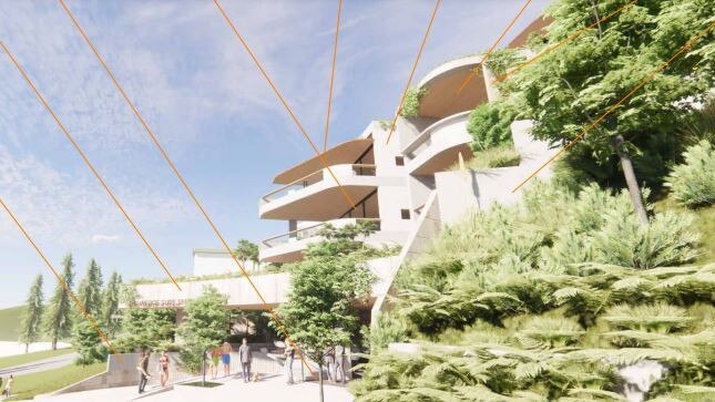 An artist's impression of the proposed redevelopment on Whale Beach Rd, Whale Beach. Picture: Richard Cole Architecture