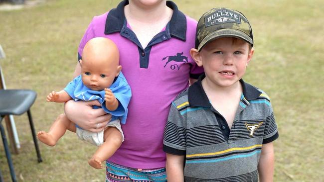 Baby Lucy, Chloe and Cooper Agnew from Ironpot at the Heritage Village. Picture: Jann Houley