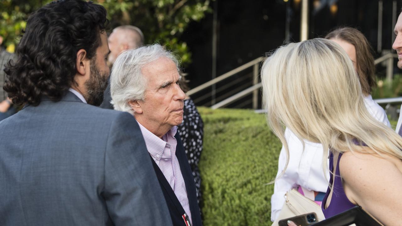 Happy Days star Henry Winkler talking with fans before speaking to a sold-out crowd at the Empire Theatre for Toowoomba Hospital Foundation's Tilly’s Legends at their Game, Saturday, February 10, 2024. Picture: Kevin Farmer