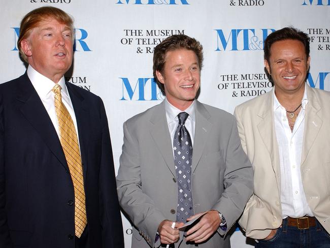 Donald Trump, television host Billy Bush, and executive producer Mark Burnett in Beverly Hills in 2004. Picture: Stephen Shugerman/Getty Images