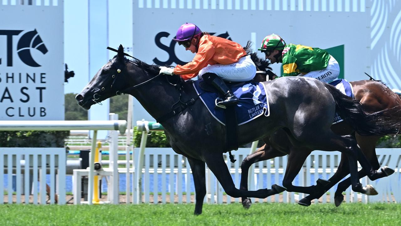 Cejay Graham winning aboard El Morzillo. Picture: Grant Peters/Trackside Photography