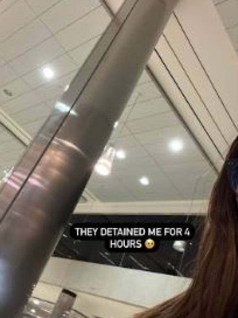 Mikaela claimed she was detained trying to enter the US. Picture: Instagram/Mikaela Testa