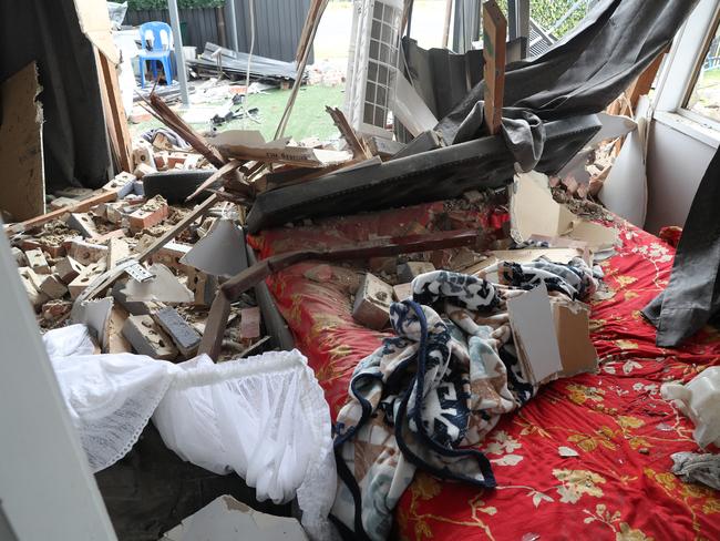 MELBOURNE, AUSTRALIA- NewsWire Photos JANUARY 22, 2025: The scene where a car crashed into a house at Hampton Park in Melbourne. Inside the bedroom where car hit. (owner didnÃt want to be photographed)Picture:  NewsWire/ David Crosling