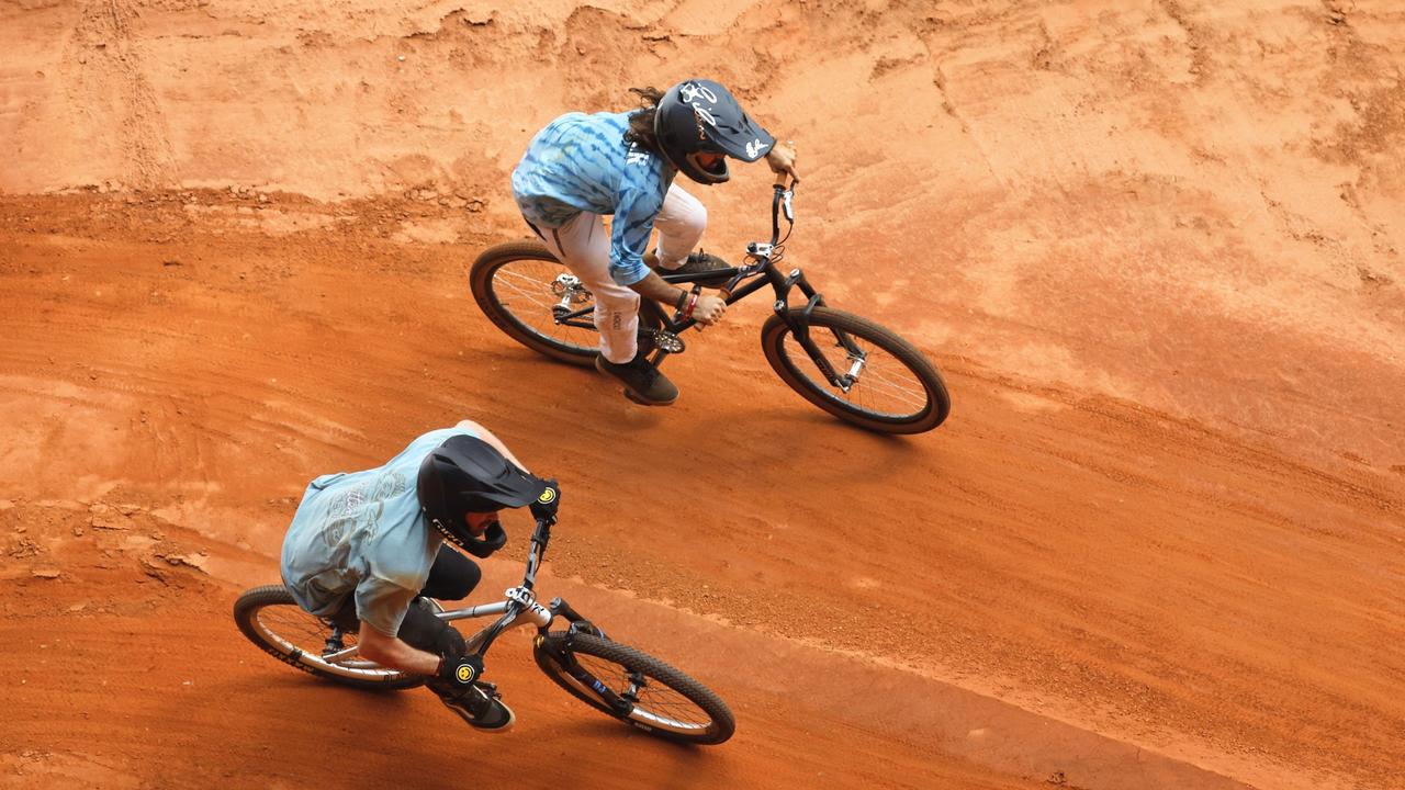 Action from the Slope &amp; Style event at the Crankworx Cairns mountain bike festival, held at Smithfield Mountain Bike Park. Picture: Brendan Radke