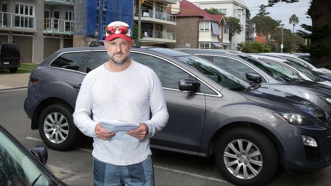 Mr Logan’s car was parked on Ashburner when he got a ticket, but according to the mobile camera, he was parked on South Steyne in a metered area. Picture: Virginia Young.