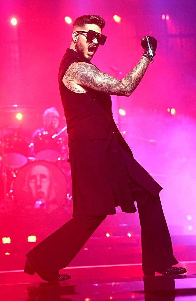 Adam Lambert at Rod Laver Arena in Melbourne. Picture: Tony Gough