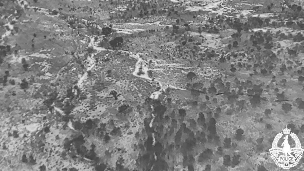 A middle-school student has been safely rescued after he went missing during a school camp near one Ellery Creek Big Hole, Alice Springs. Picture: PFES