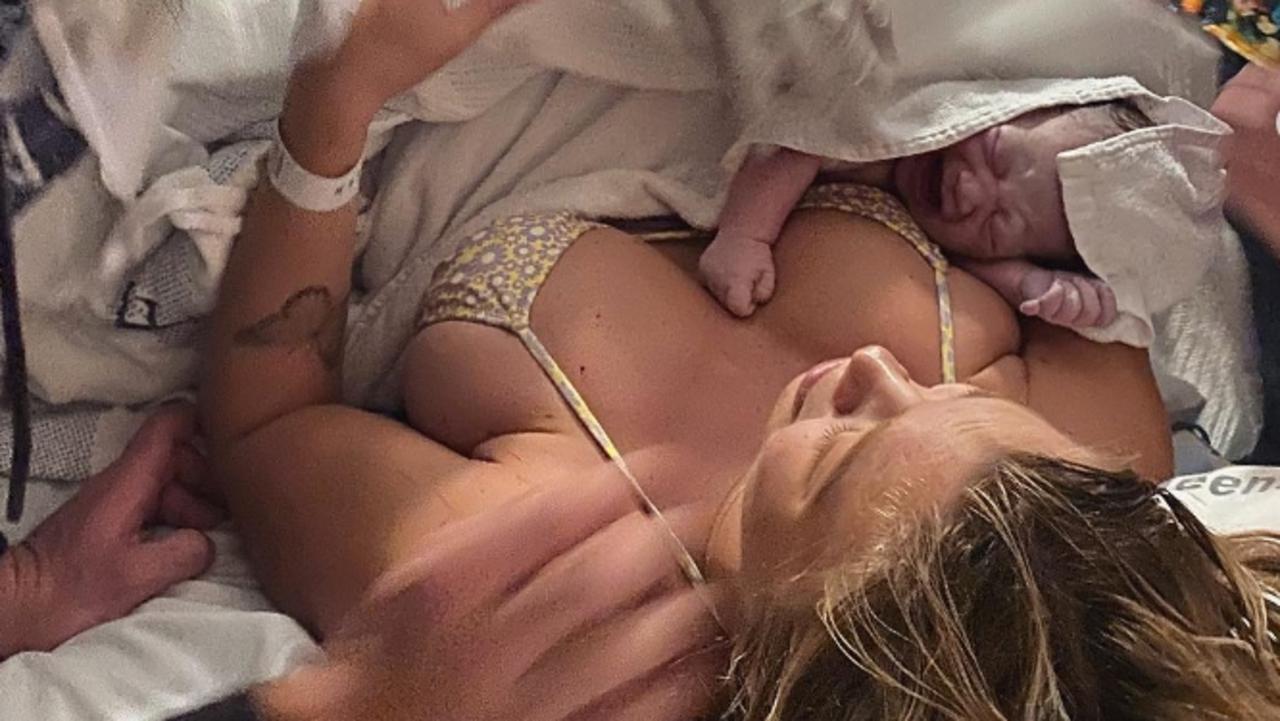 Tammy Hembrow after giving birth to Posy. Picture: Instagram / Tammy Hembrow