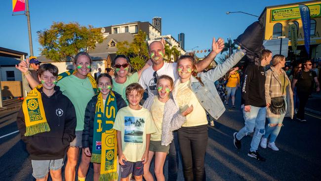 Fans ahead of the World Cup Matilda's v Sweden match at Suncorp Stadium. Photo - Stephen Archer