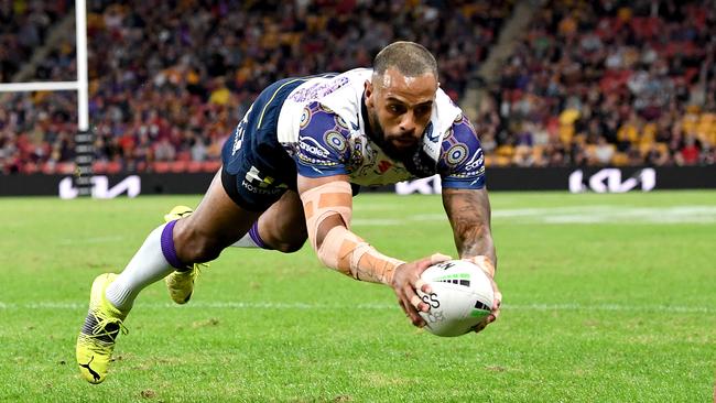 Josh Addo-Carr developed into one of the best wingers in the NRL at the Storm. Picture: Bradley Kanaris/Getty Images