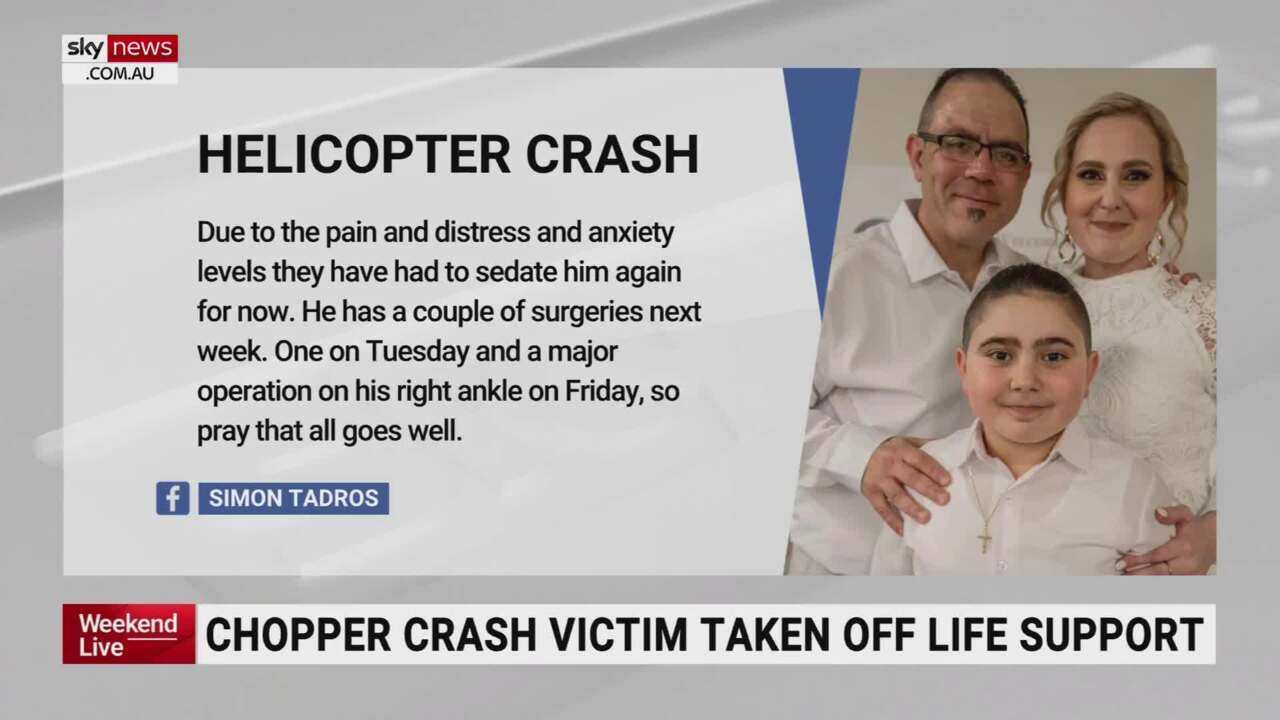 10 year old Gold Coast helicopter crash victim taken off life support