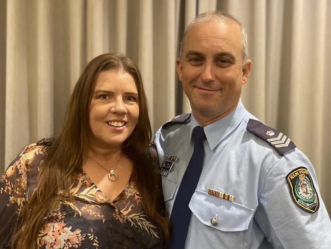 Sergeant Peter Johnson from Bankstown Area Command and his wife of 15 years, Tina.