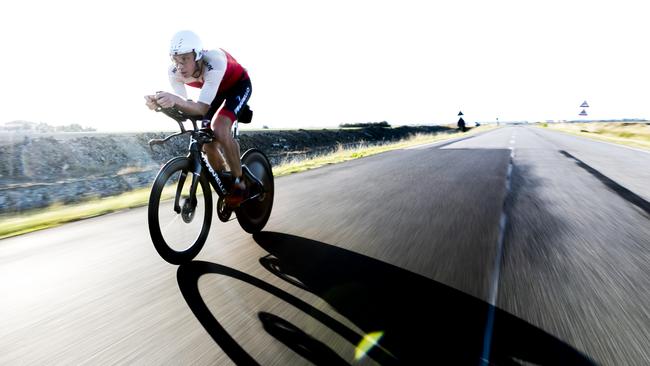 Cameron Wurf competes in the bike leg during the Ironman Emilia-Romagna in Cervia, Italy, last month. Picture: Jan Hetfleisch/Getty Images for IRONMAN