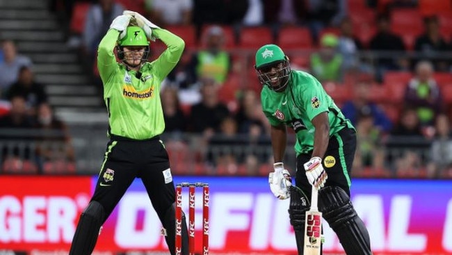 Sam Billings and Andre Russell — who the Thunder both passed on at the draft — during last season’s BBL. Picture: Getty Images