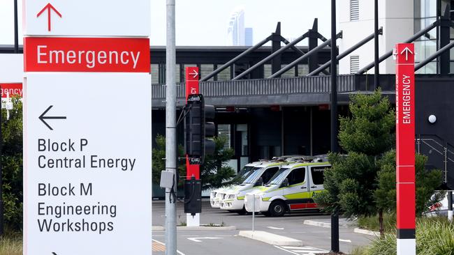 Outside the Gold Coast University Hospital Emergency Department. Photo: Scott Fletcher