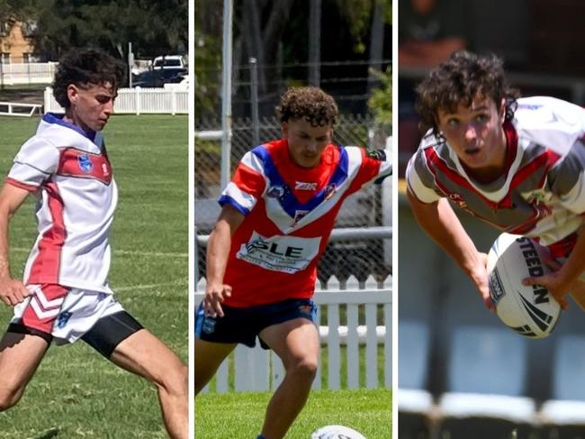 Collage of players taking part in the Andrew Johns and Laurie Daley Cups in 2023.