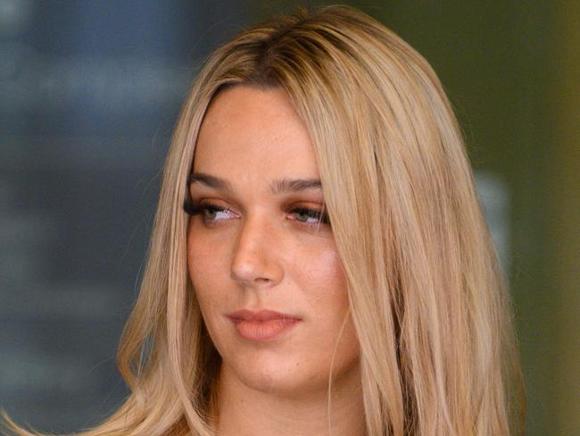 Regan Yerbury leaving the Downing Centre Local Court, in Sydney, Monday, March 2, 2020.  (AAP Image/James Gourley) NO ARCHIVING