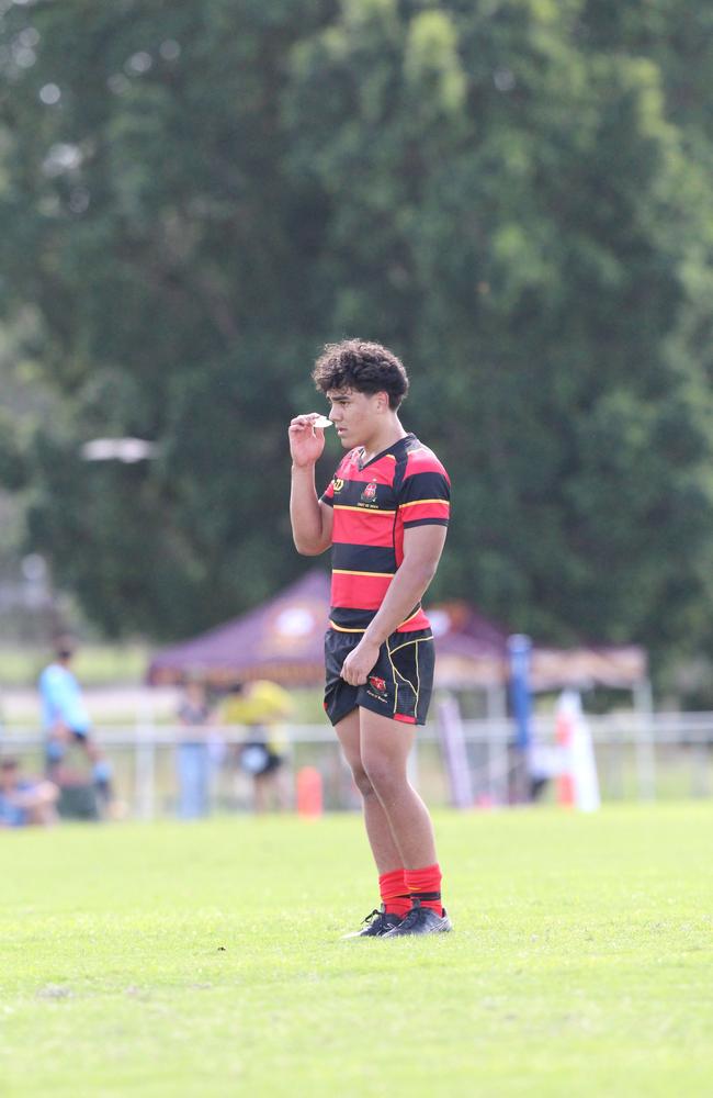 Ballymore Cup rugby action at the Albany Creek Brumbies Junior Rugby Union Club on Friday, April 12, 2024.
