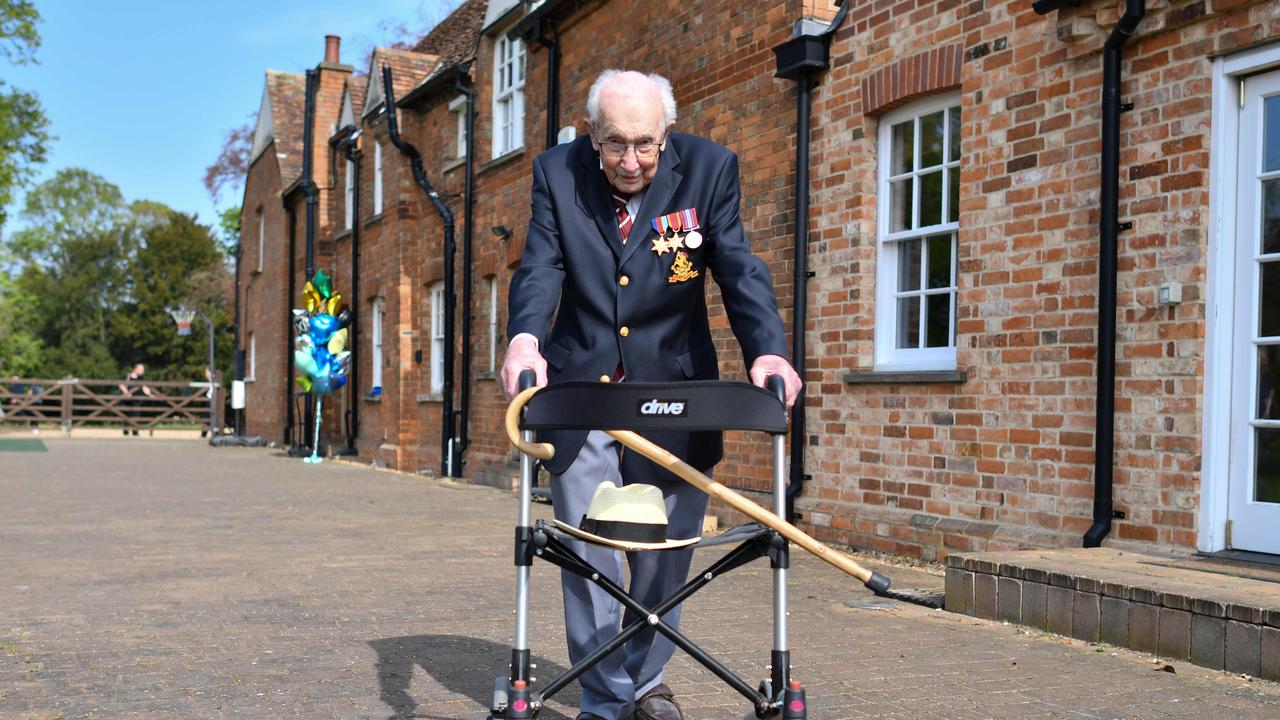 Captain Moore chose <i>You’ll Never Walk Alone</i> in reference to his 100 laps around his own backyard.