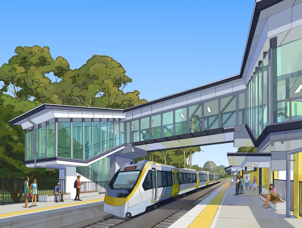 An artist's impression of the station at Beerwah.