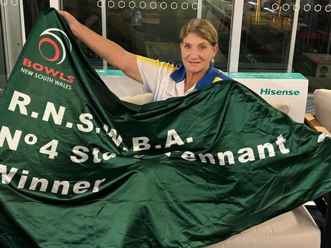 Sawtell Bowling Club's Elaine Tindall became the first female to win a state open gender Grade 4 flag on Sunday, March 27.