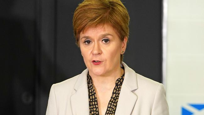 Scotland's First Minister Nicola Sturgeon speaking to the media. Picture: AFP