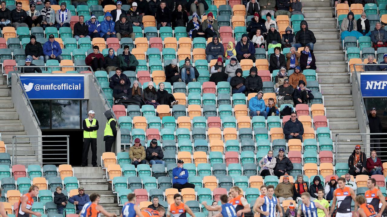 Missing fans put heat on Tassie as AFL game attracts record low