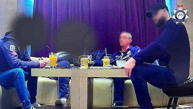 Undercover police in a meeting with Rohan Arnold and other members of the drug cartel. Picture: AFP