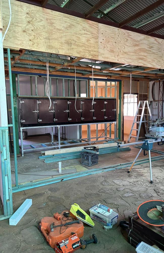 Renovations underway earlier in 2024 at the Arltunga Bush Pub, which has been closed for 20-plus years. Picture: Facebook