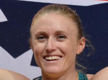 07/08/2012 WIRE: Australia's Sally Pearson celebrates after the women's 100m hurdles final at the athletics event during the London 2012 Olympic Games on August 7, 2012 in London. AFP PHOTO / ERIC FEFERBERG Pic. Afp