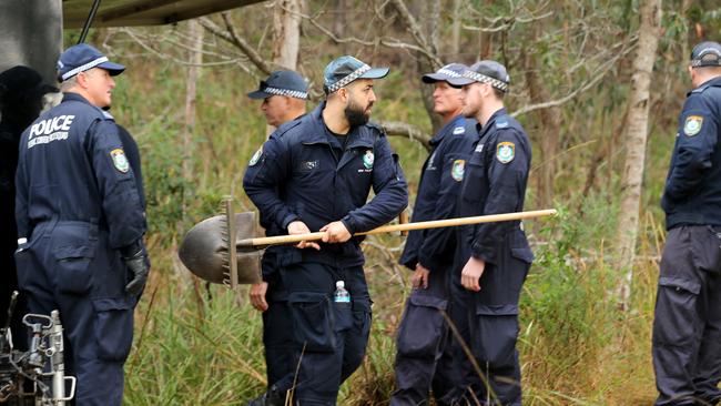 Police search for forensic evidence relating to the disappearance of William Tyrell. Picture: Nathan Edwards