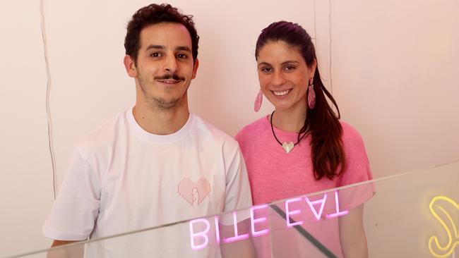 Nathan Mokri and Lola Chiche owners of My Kiki Sydney's sexiest waffle shop in Surry Hills. Picture: Damian Shaw