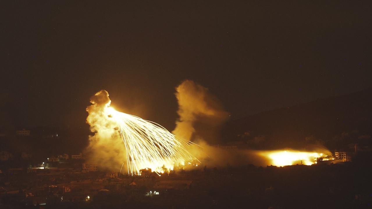 A picture taken from northern Israel, along the border with southern Lebanon, on September 30, 2024 shows a fire following Israeli bombardment on an area of south Lebanon. Picture: AFP