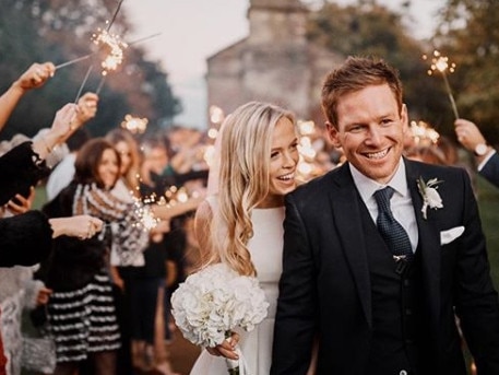 Adelaide's Tara Ridgway tied the knot with English cricketer Eoin Morgan in Somerset UK, November 2018. Picture: Instagram.