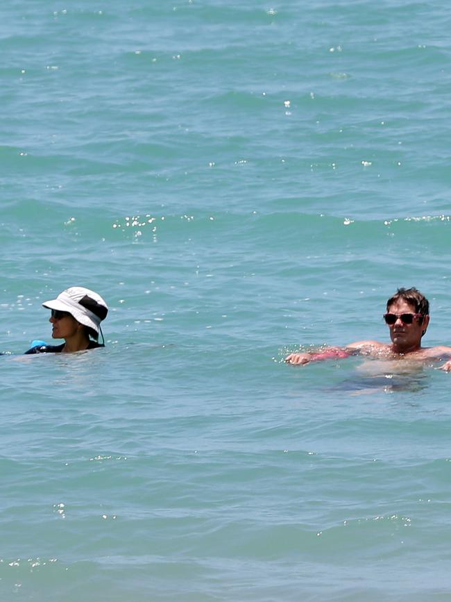 Swimmers at Airlie Beach yesterday. Picture: Nigel Hallett