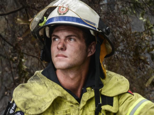 LOCAL HERO - North Stradbroke Island Auxillery Firefighter Dane Green who has working tirelessly since the fires started on the island. (Contact on 0417633588) Photo by Stuart Quinn.