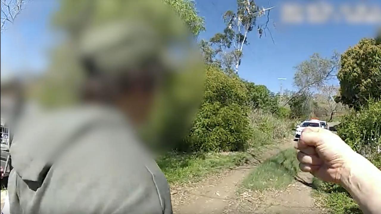 Rockhampton Police have charged a 25-year-old Mount Morgan with domestic violence offences, after hunting him through rugged local bushland with a police dog.