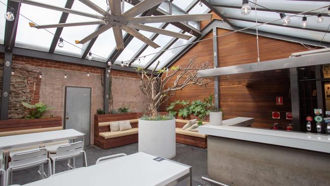 The renovated covered beer garden at the General Havelock Hotel on Hutt Street. Picture: Brett Hartwig