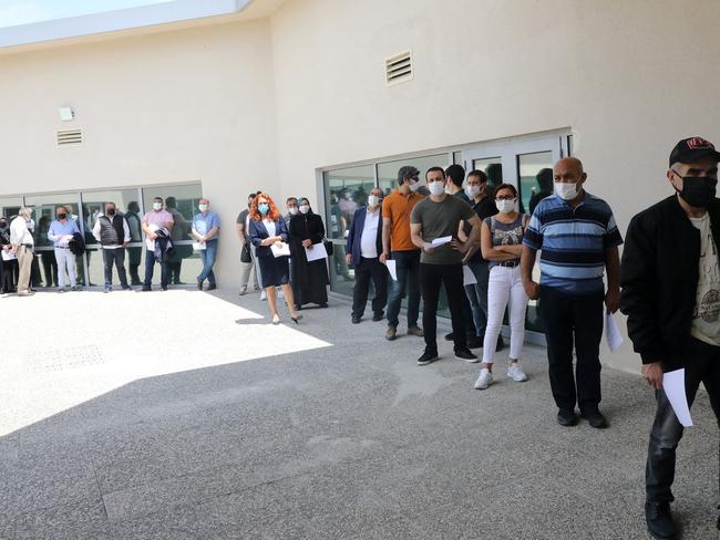 People queue to be vaccinated in Ankara, Turkey. Picture: AFP