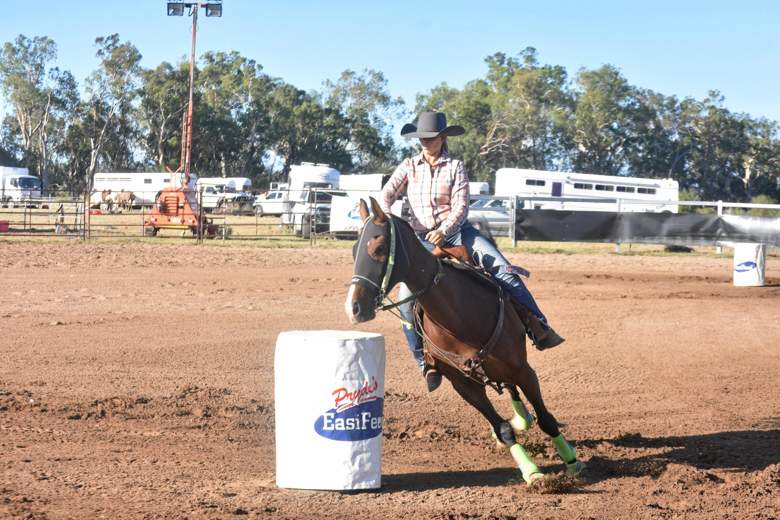 Chelsea Walton, 3D barrel racing, Ayers Jackpot. Picture: Jorja McDonnell