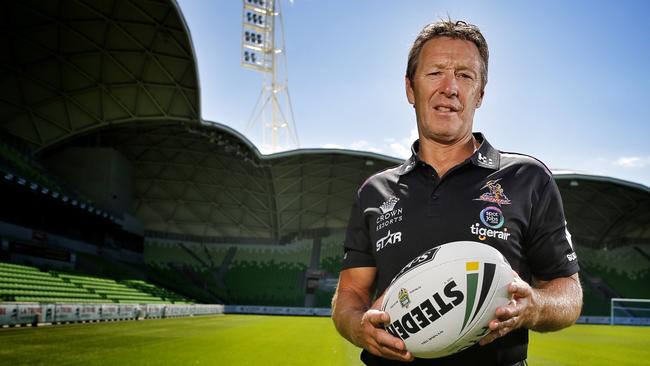 Melbourne Storm coach Craig Bellamy at AAMI Park after announcement of contract extension. Pic: Michael Klein