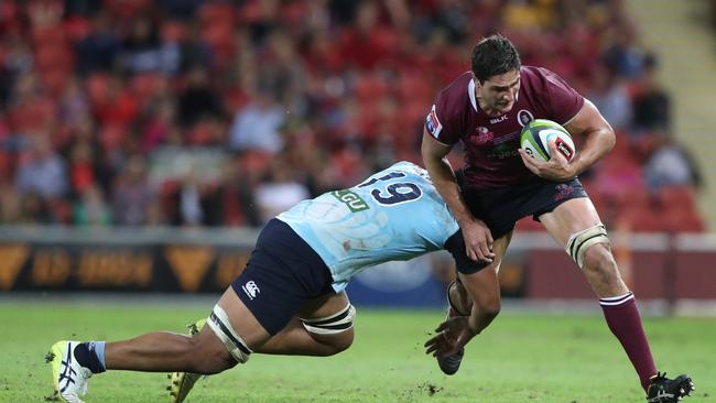 Reds lock Rob Simmons made his Test debut in 2009 at Suncorp Stadium. Pic Darren England.
