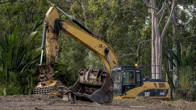 Heavy machinery at the ambulance station site. Picture: Jerad Williams.