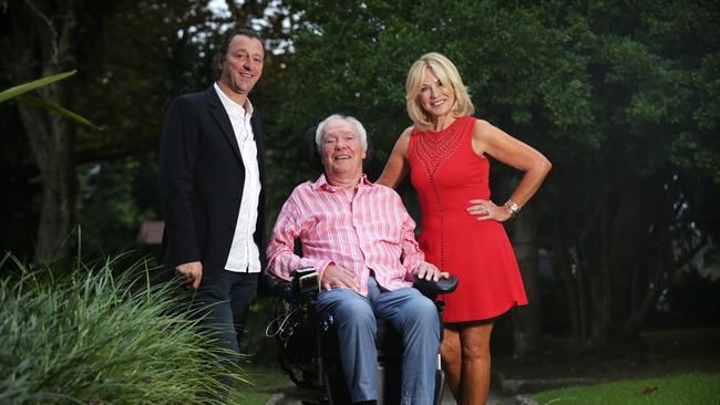 John Kennerley in 2017 with son Simon and wife Kerri-Anne by his side. Picture: Christian Gilles