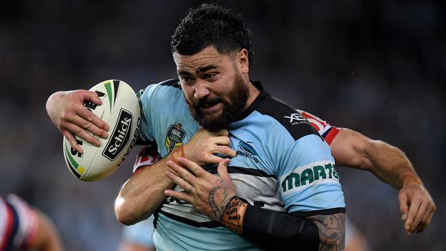 Andrew Fifita was bruising for Cronulla. (AAP Image/Dan Himbrechts)