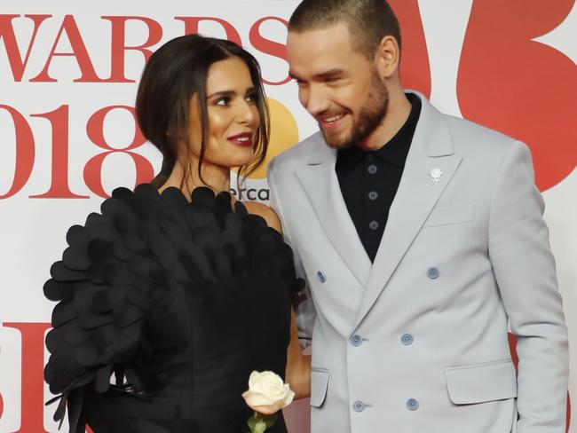 Liam Payne and Cheryl pose on the red carpet on arrival for the BRIT Awards in 2018. Picture: AFP Photo/Tolga Akmen