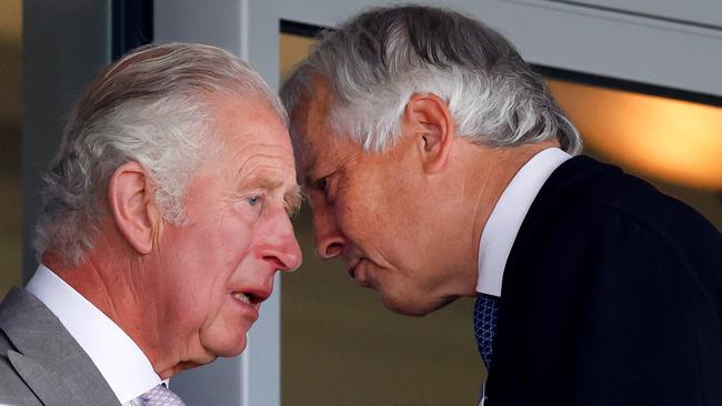 King Charles talks with Peter St Clair-Erskine, Earl of Rosslyn. Picture: Max Mumby/Indigo/Getty Images