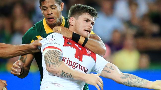John Bateman in action for England during the 2017 World Cup. Picture: Mark Stewart