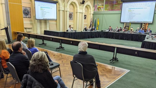 A barrier was placed between the public and Yarra councillors at Richmond Town Hall.